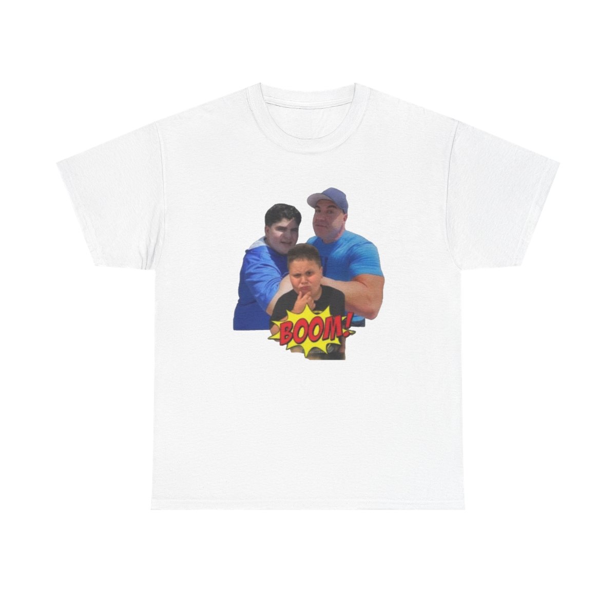Three Guys Photo Tee | Retro Comic Boom Graphic T-Shirt Big Justice & A.J. Befumo — official Big Justice & A.J. Befumo apparel