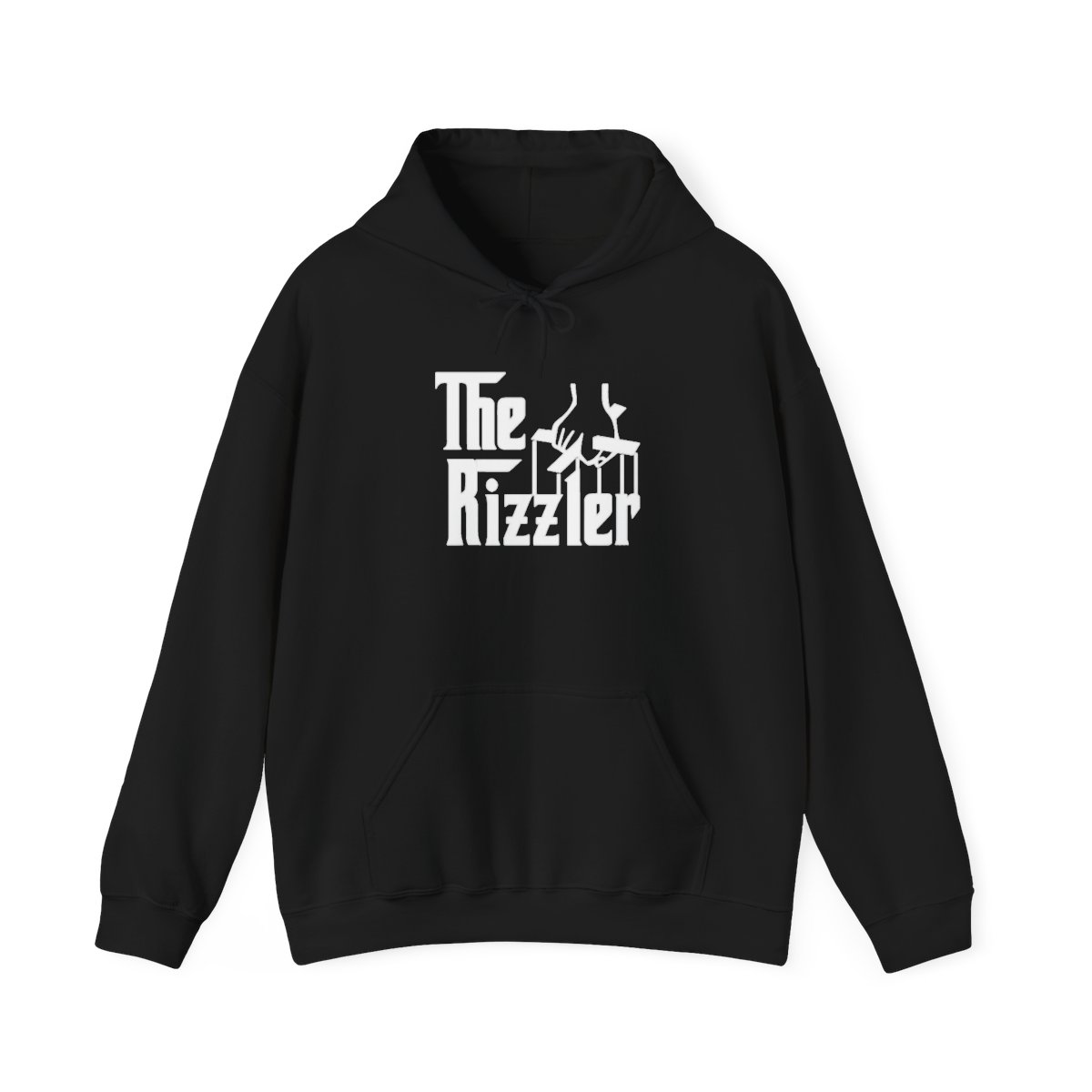 The Rizzler hoodie | Mafia Hand Puppet Logo, Vintage Mob Font Big Justice & A.J. Befumo — official Big Justice & A.J. Befumo accessories