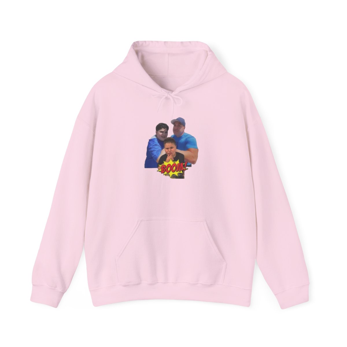 Three People Photo Cartoon Graphic Hoodie | Retro Comic Style Big Justice & A.J. Befumo — official Big Justice & A.J. Befumo accessories
